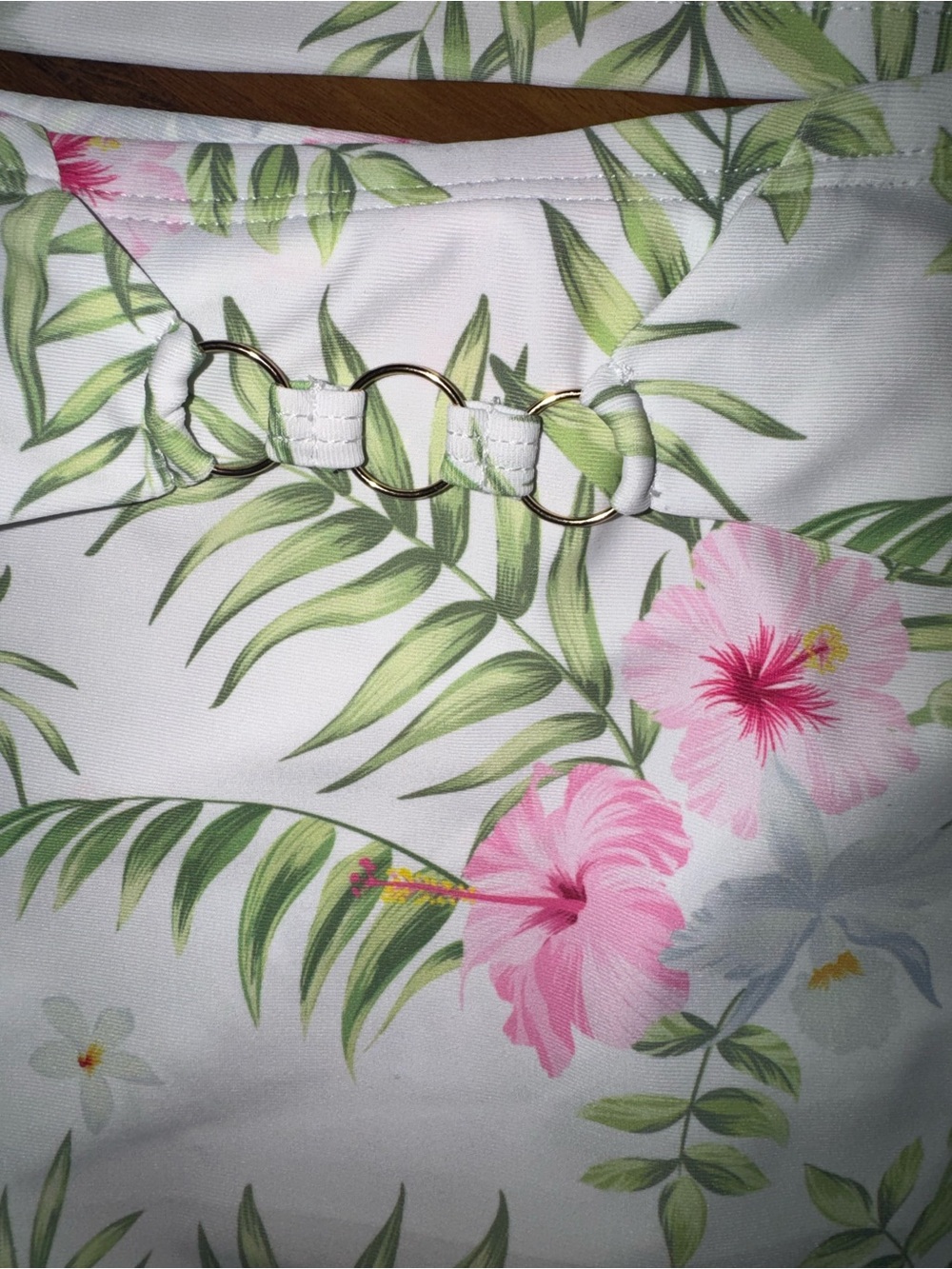 Nicole Miller White Tankini Set with Pink Floral Print - Picture 4 of 9